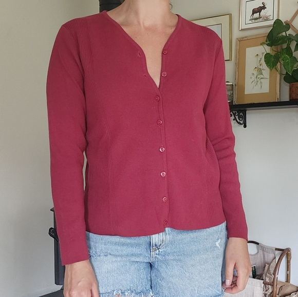 Red Knit Cardigan - Picture 4 of 9